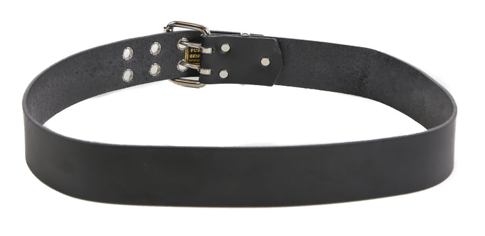 Genuine Black Leather Grommet Dress Casual Jean Belt  1 3/4" Width Roller Buckle