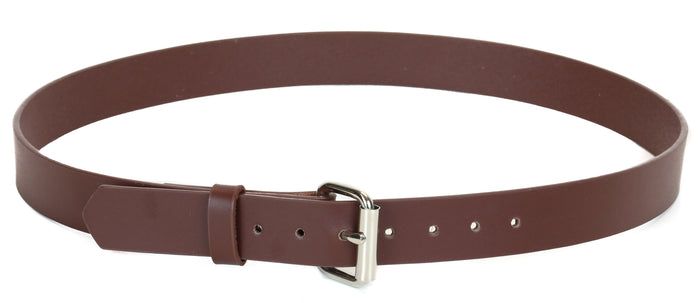 Genuine Brown Leather Dress Casual Jean Belt  1 1/4" Width Roller Buckle