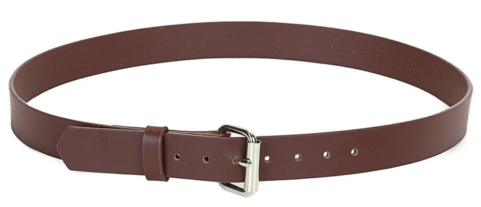 Genuine Brown Leather Dress Casual Jean Belt  1 1/4" Width Roller Buckle