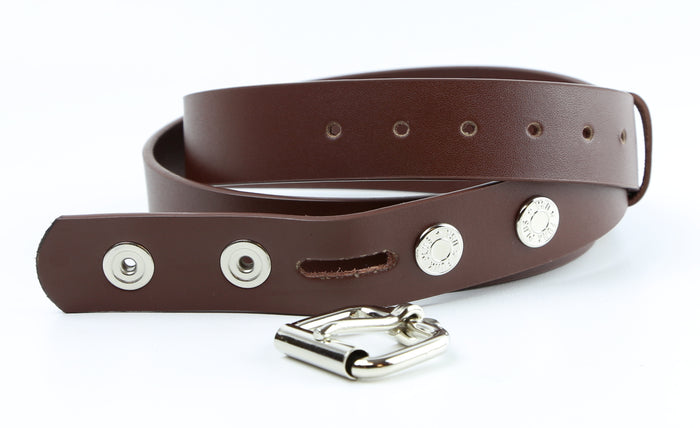 Genuine Brown Leather Dress Casual Jean Belt  1 1/4" Width Roller Buckle