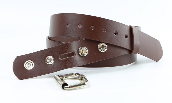 Genuine Brown Leather Dress Casual Jean Belt  1 3/4" Width Roller Buckle