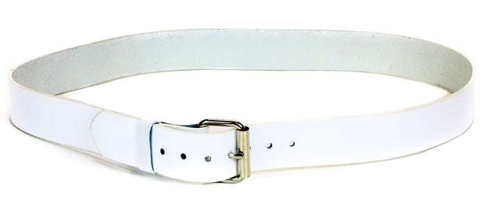 Genuine White Leather Dress Casual Jean Belt  1 1/2" Width Roller Buckle