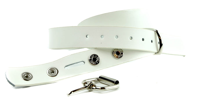 Genuine White Leather Dress Casual Jean Belt  1 1/4" Width Roller Buckle