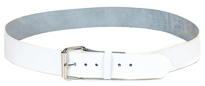 Genuine White Leather Dress Casual Jean Belt  1 3/4" Width Roller Buckle