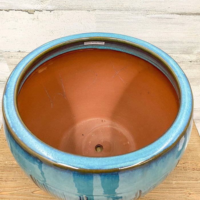 Halona Planter - Blue/Green - 12-inches - Hicks Nurseries