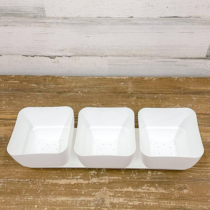 Herb Trio Planter White - 4-inches - Hicks Nurseries