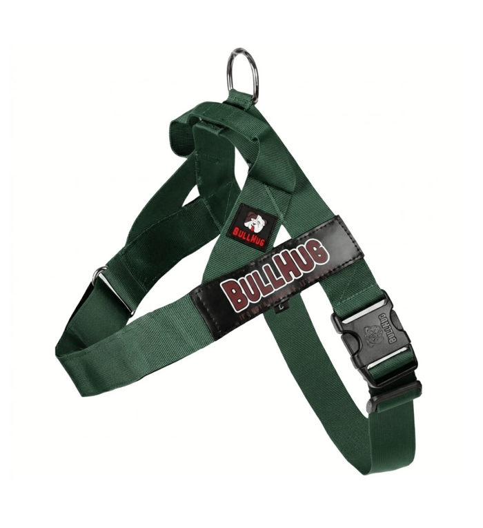 Hunter Green BullHug Dog Harness – Non-Choking, Adjustable