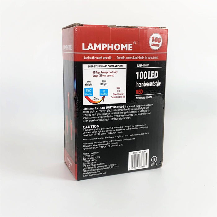 Incandescent Style LED 100 ct. String Lights Red - Hicks Nurseries