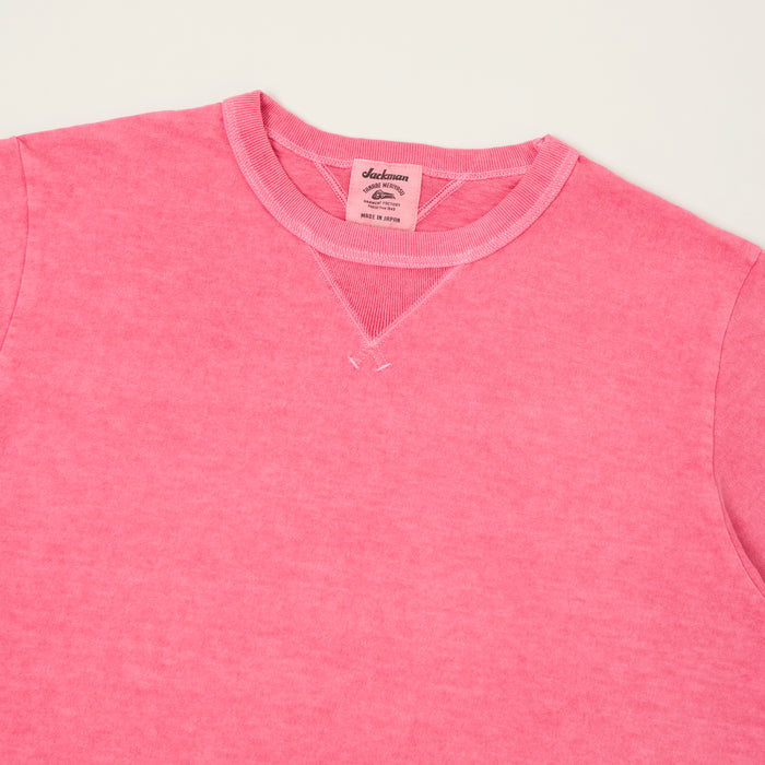 Jackman Dotsume Rib T-shirt - Fade Rose
