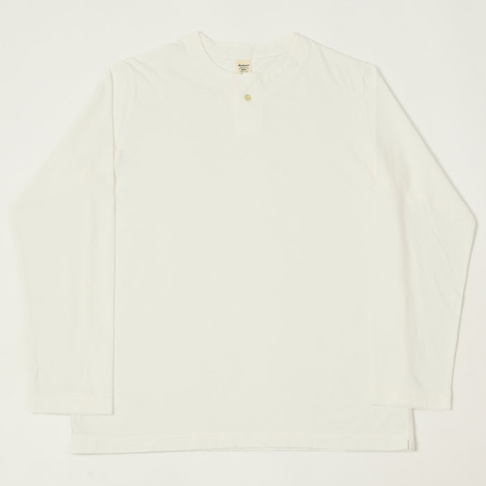 Jackman Long Sleeve Henley - White