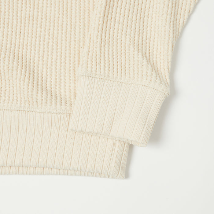 Jackman Midneck Waffle Sweatshirt - Ecru