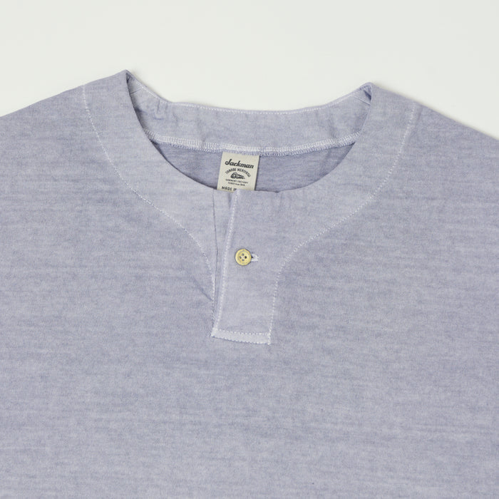 Jackman Pigment Dye Henley T-Shirt - Fade Lilac