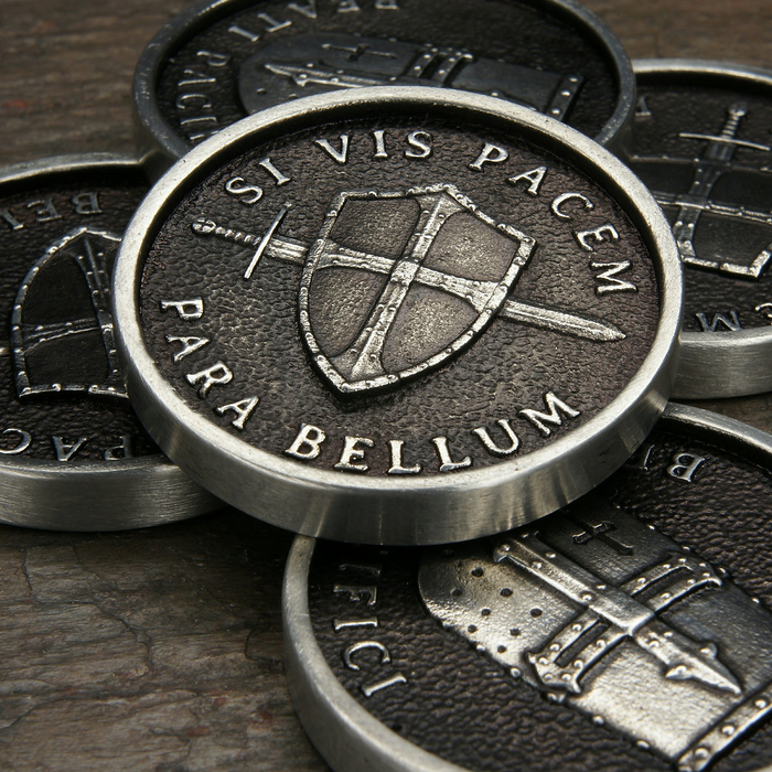 John Gage Crusader challenge coin — back — Empire Outfitters