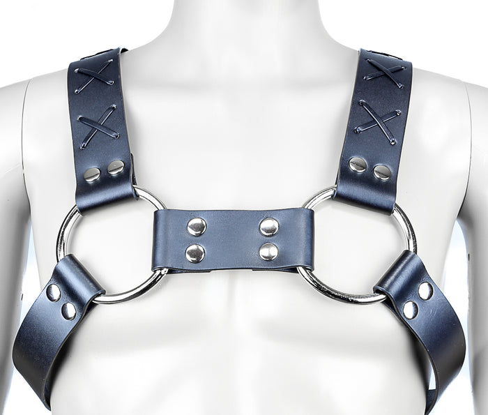 Lace Cross Wide 3" Ring 1 3/4 Leather Harness