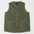 Lavenham Thornham Quilted Gilet - Olive Green/Olive Green