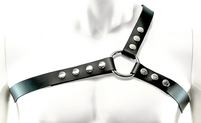 Leather Bulldog Body Harness D Rings Snap Adjustable