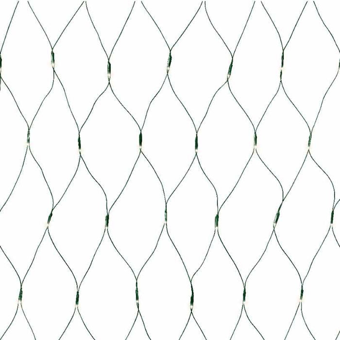 Close-up of diamond-shaped wire mesh resembling the LED Net Lights – Warm White – 200 Count by Available for Pick-Up & Delivery, ideal for dazzling outdoor holiday displays with a repeating geometric design on a white background.