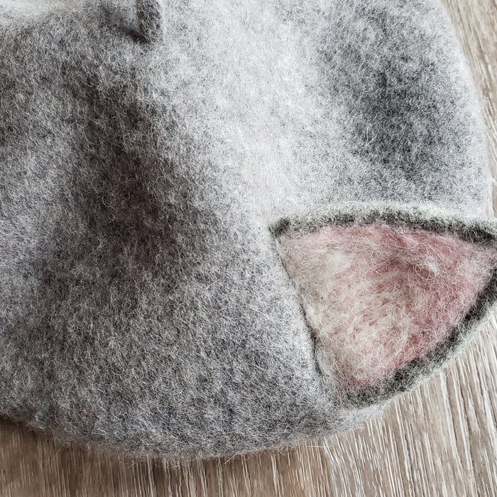Light Grey Cat Ear Beret
