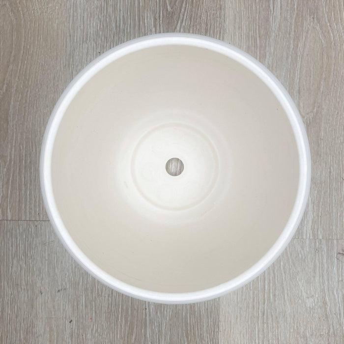 Luna Sphere Clay - White - 8-inch Pot - Hicks Nurseries