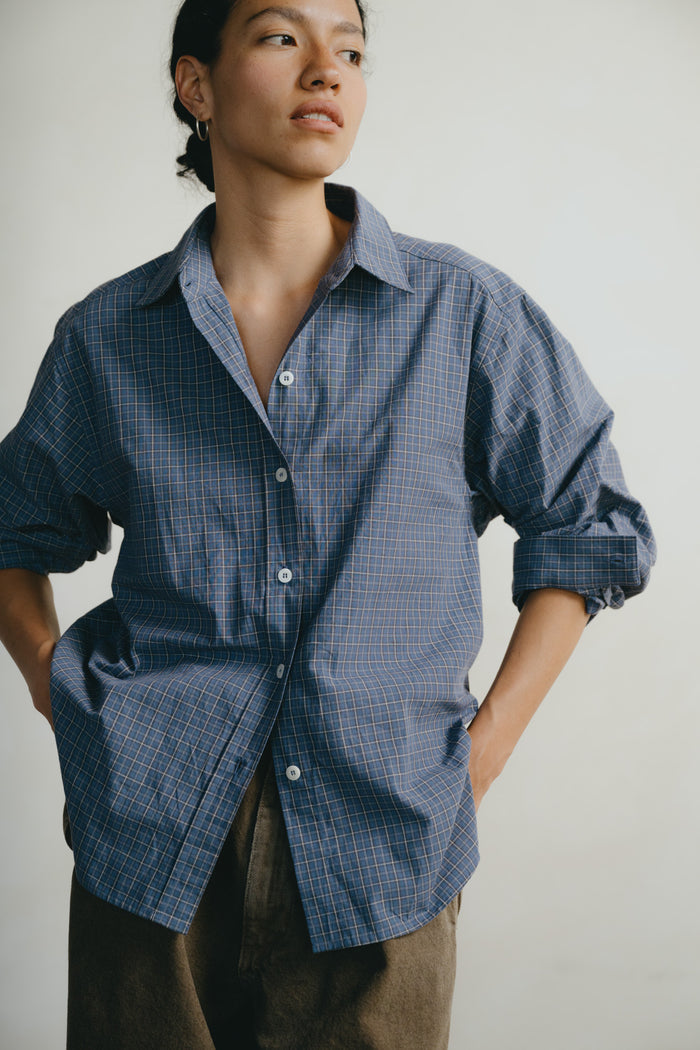 Marcie Shirt, Japanese Organic Cotton, Dad Plaid