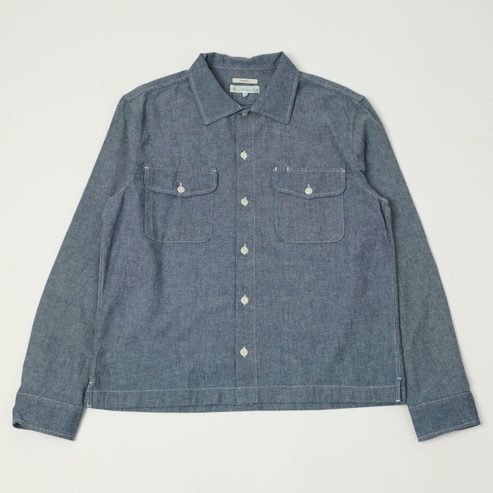 Merz b. Schwanen Classic Chambray Shirt - Denim Blue