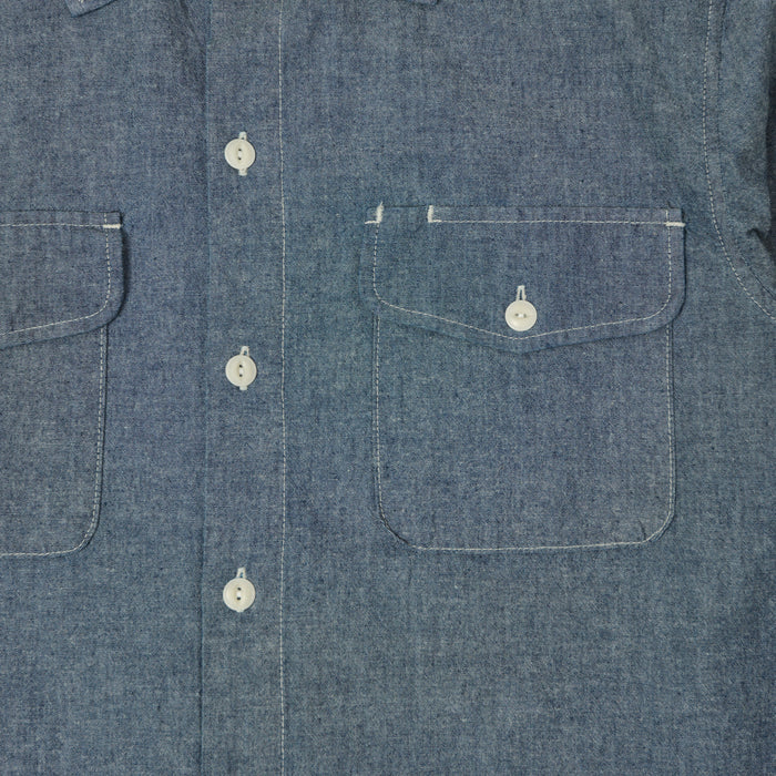 Merz b. Schwanen Classic Chambray Shirt - Denim Blue