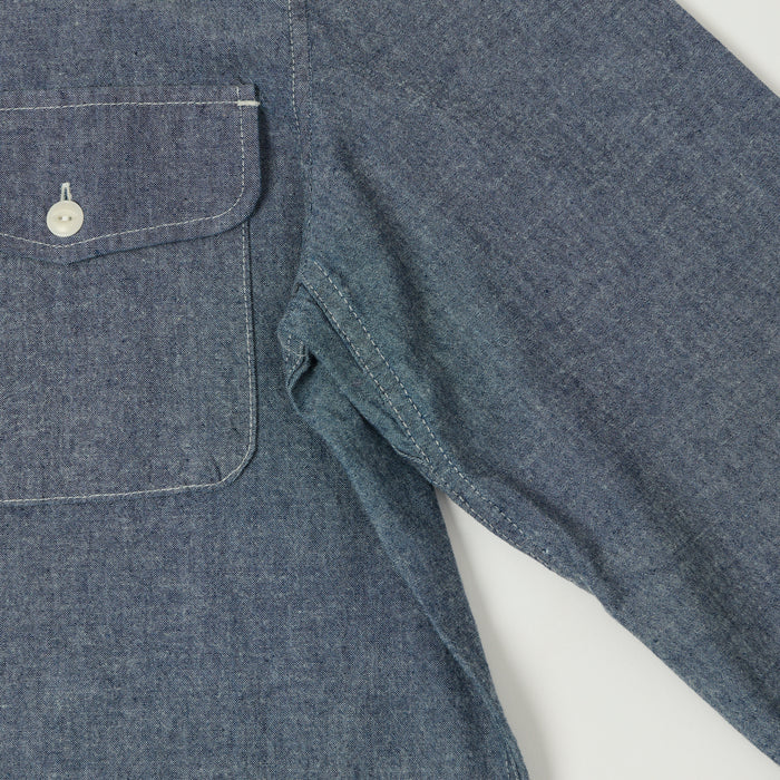 Merz b. Schwanen Classic Chambray Shirt - Denim Blue