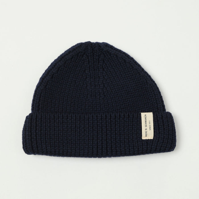 Merz b. Schwanen Loose Knit Wool Beanie - Dark Navy