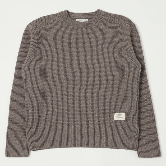 Merz b. Schwanen Merino/Cashmere Waffle Knit Pullover - Grain