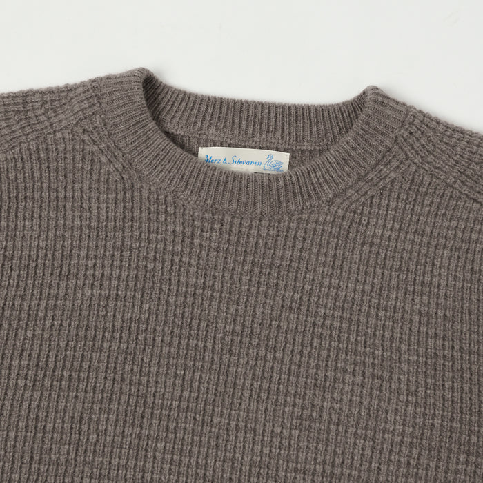 Merz b. Schwanen Merino/Cashmere Waffle Knit Pullover - Grain
