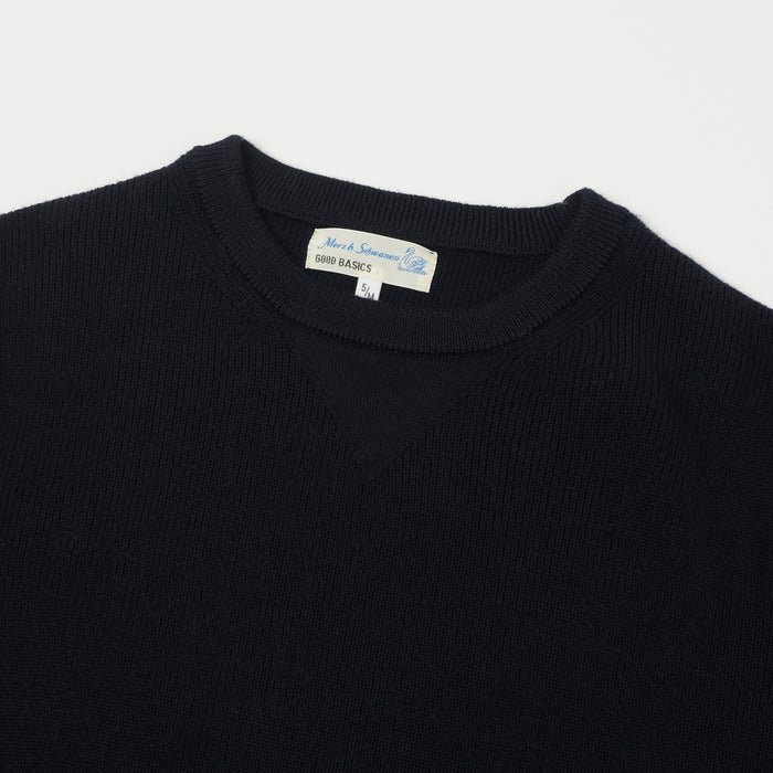 Merz b. Schwanen Ribbed Merino Wool Pullover - Dark Navy