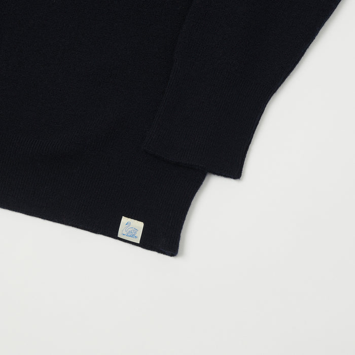 Merz b. Schwanen Ribbed Merino Wool Pullover - Dark Navy