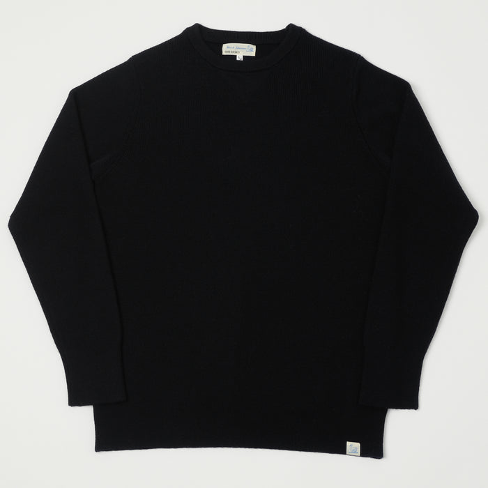 Merz b. Schwanen Ribbed Merino Wool Pullover - Deep Black