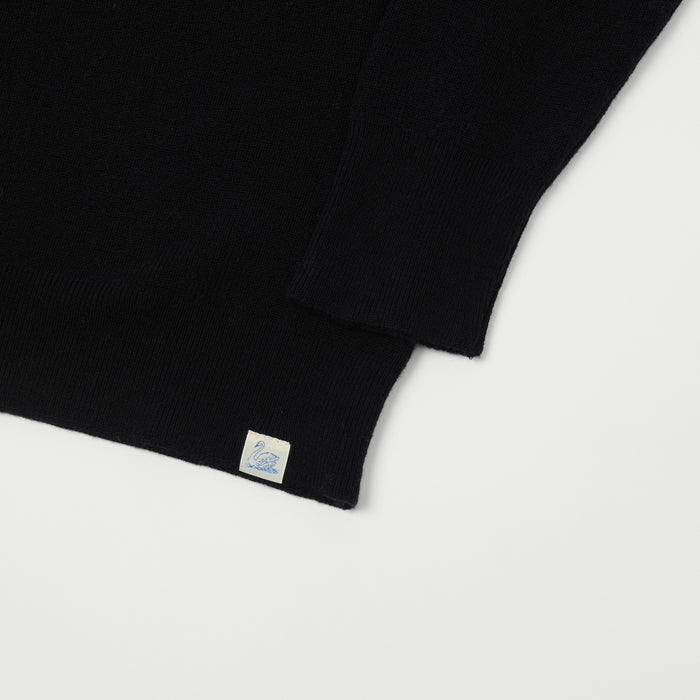 Merz b. Schwanen Ribbed Merino Wool Pullover - Deep Black