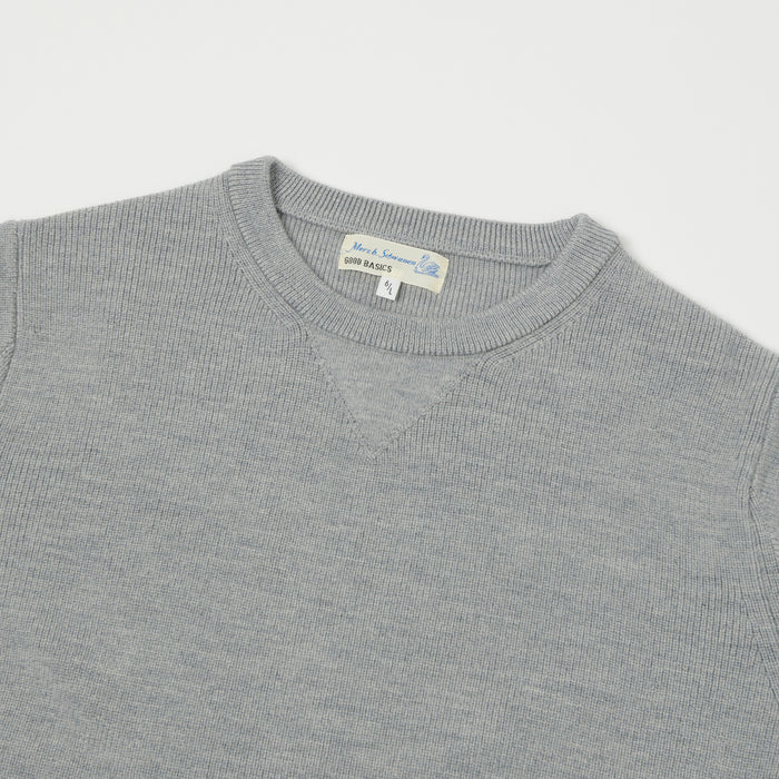 Merz b. Schwanen Ribbed Merino Wool Pullover - Grey Mel