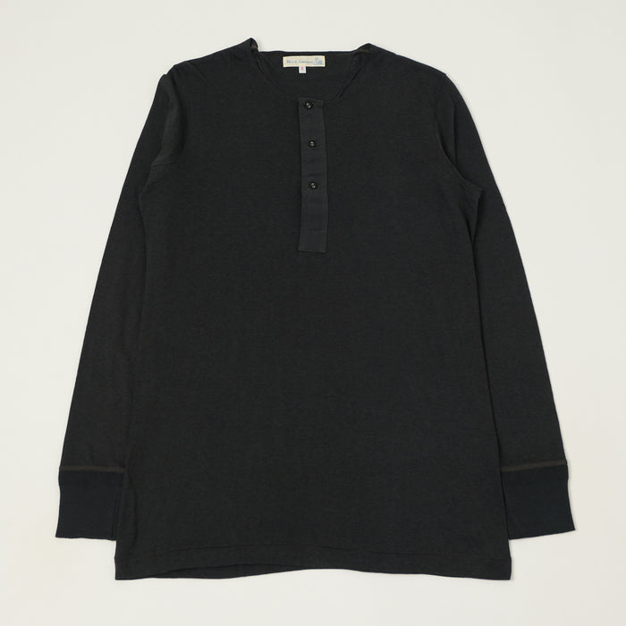 Merz b. Schwanen 'The Originals' 102 Lightweight Long Sleeve Henley - Charcoal