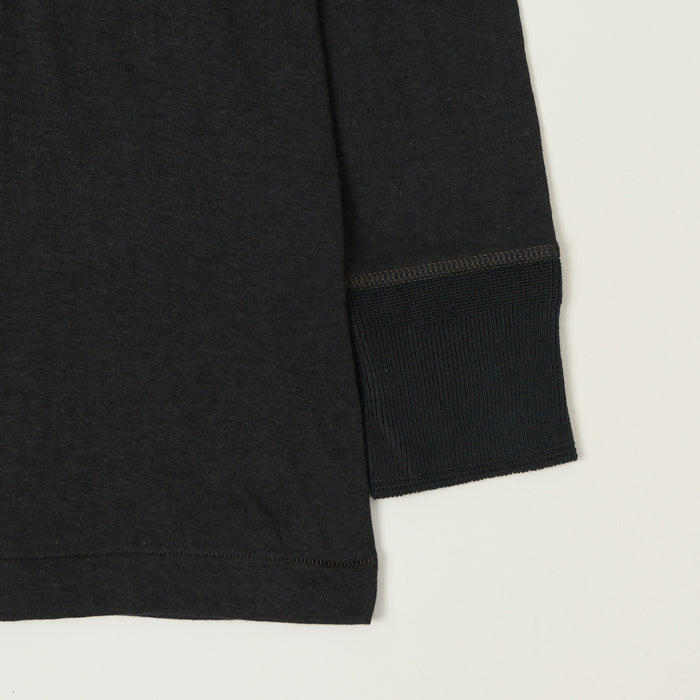 Merz b. Schwanen 'The Originals' 102 Lightweight Long Sleeve Henley - Charcoal