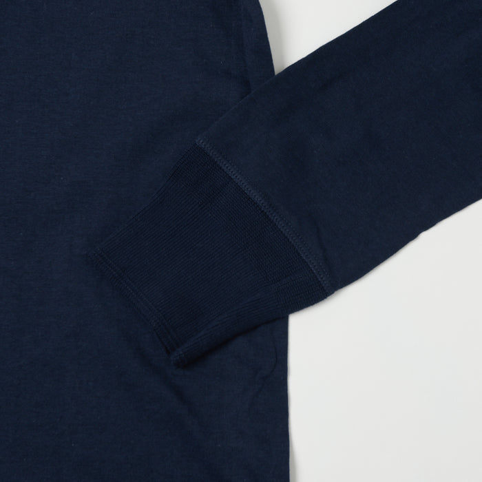 Merz b. Schwanen 'The Originals' 102 Lightweight Long Sleeve Henley - Ink Blue