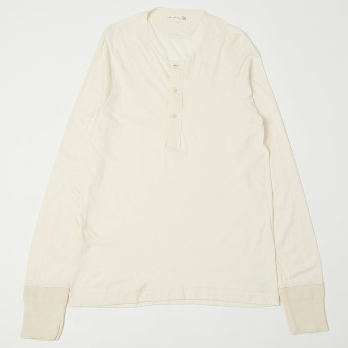 Merz b. Schwanen 'The Originals' 102 Lightweight Long Sleeve Henley - Nature