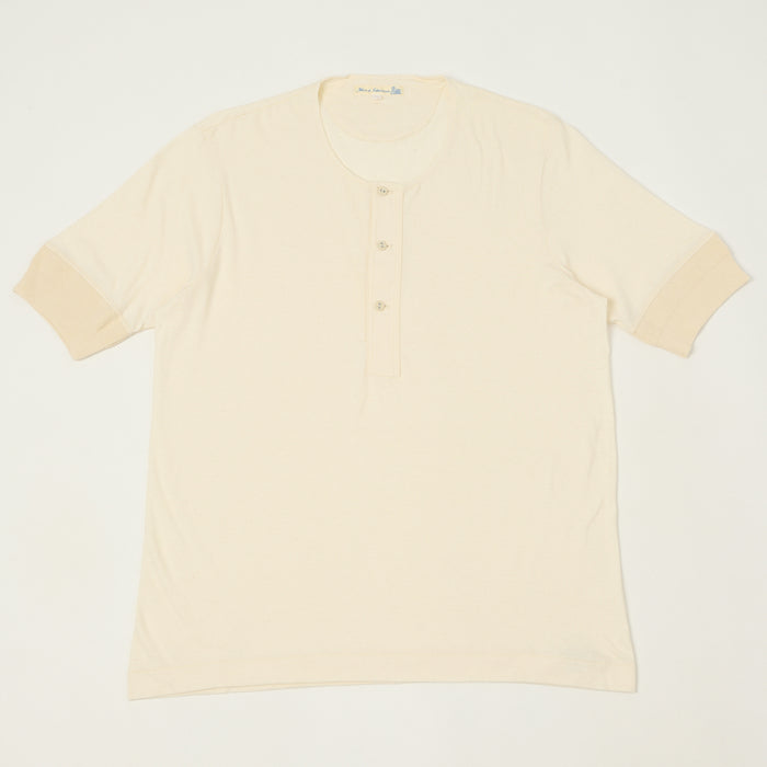Merz b. Schwanen 'The Originals' 103 Lightweight Short Sleeve Henley - Nature