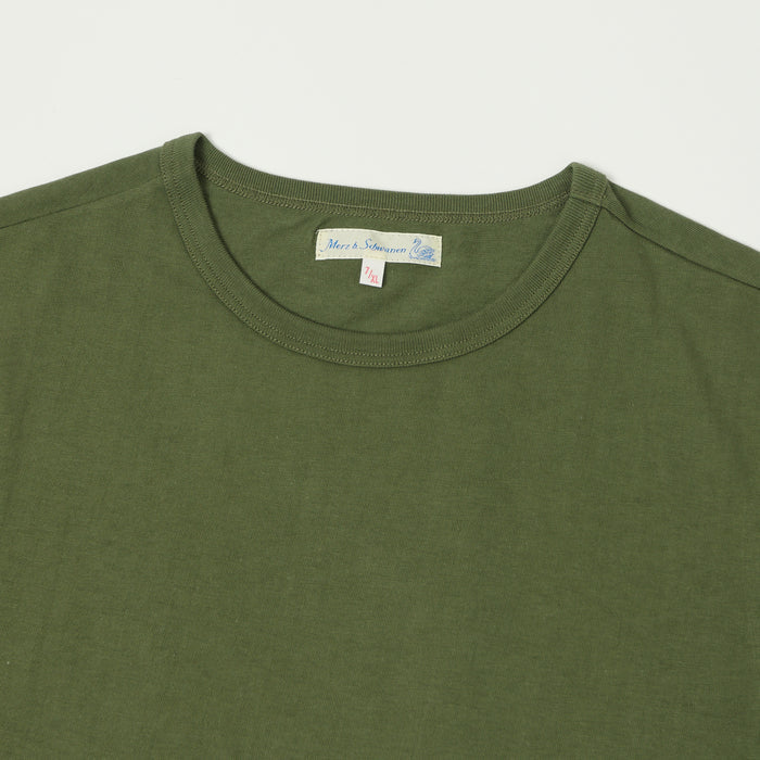 Merz b. Schwanen 'The Originals' 1950s Classic Lightweight T-Shirt - Army