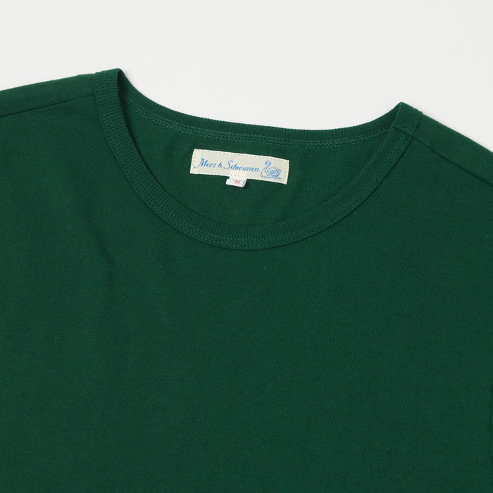 Merz b. Schwanen 'The Originals' 1950s Classic Lightweight T-Shirt - Classic Green