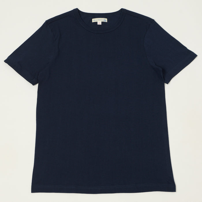 Merz b. Schwanen 'The Originals' 1950s Classic Lightweight T-Shirt - Ink Blue
