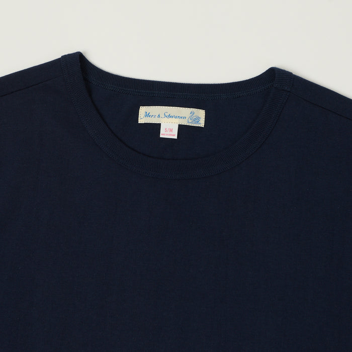 Merz b. Schwanen 'The Originals' 1950s Classic Lightweight T-Shirt - Ink Blue