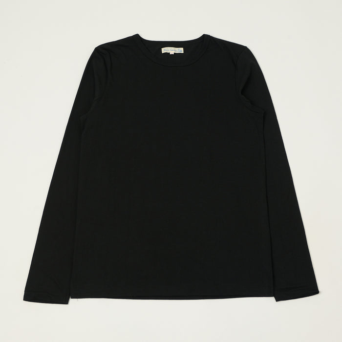 Merz b. Schwanen 'The Originals' 1950sLS Lightweight Long Sleeve T-Shirt - Deep Black