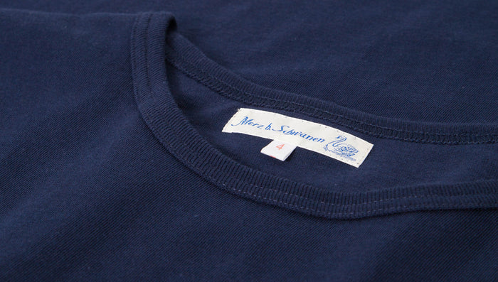 Merz b. Schwanen 'The Originals' 1950sLS Lightweight Long Sleeve T-Shirt - Ink Blue