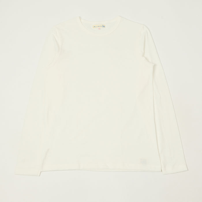 Merz b. Schwanen 'The Originals' 1950sLS Lightweight Long Sleeve T-Shirt - White