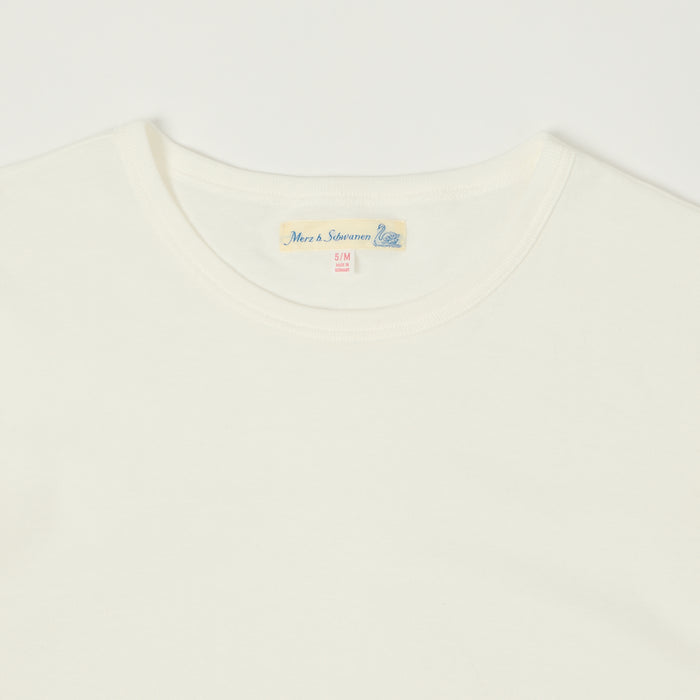 Merz b. Schwanen 'The Originals' 1950sLS Lightweight Long Sleeve T-Shirt - White