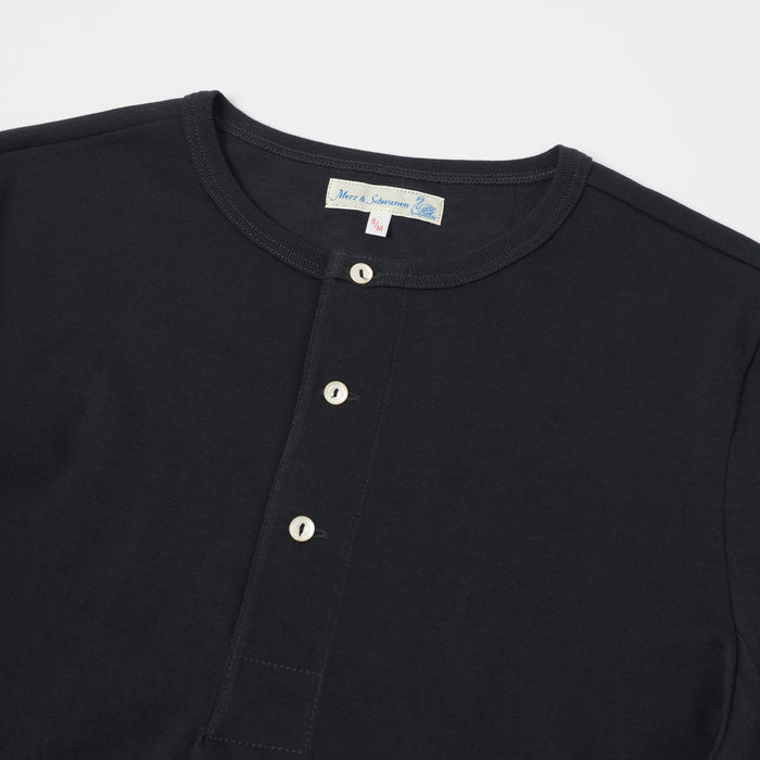 Merz b. Schwanen 'The Originals' 206 Long Sleeve Henley - Charcoal
