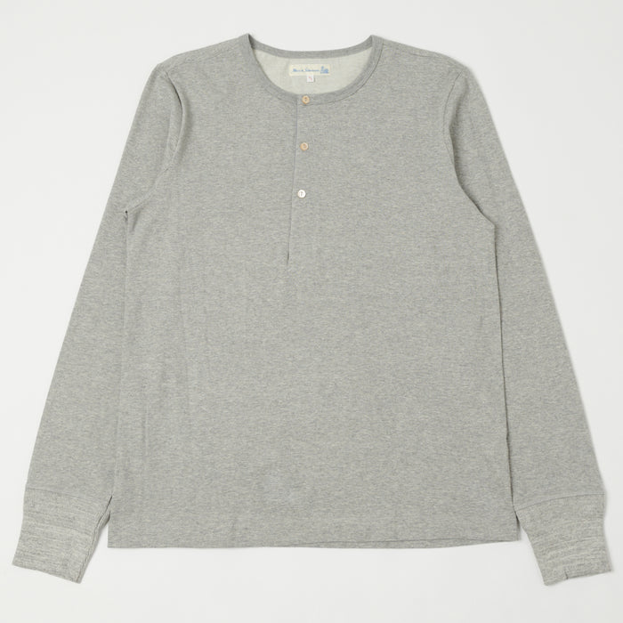 Merz b. Schwanen 'The Originals' 206 Long Sleeve Henley - Grey Melange